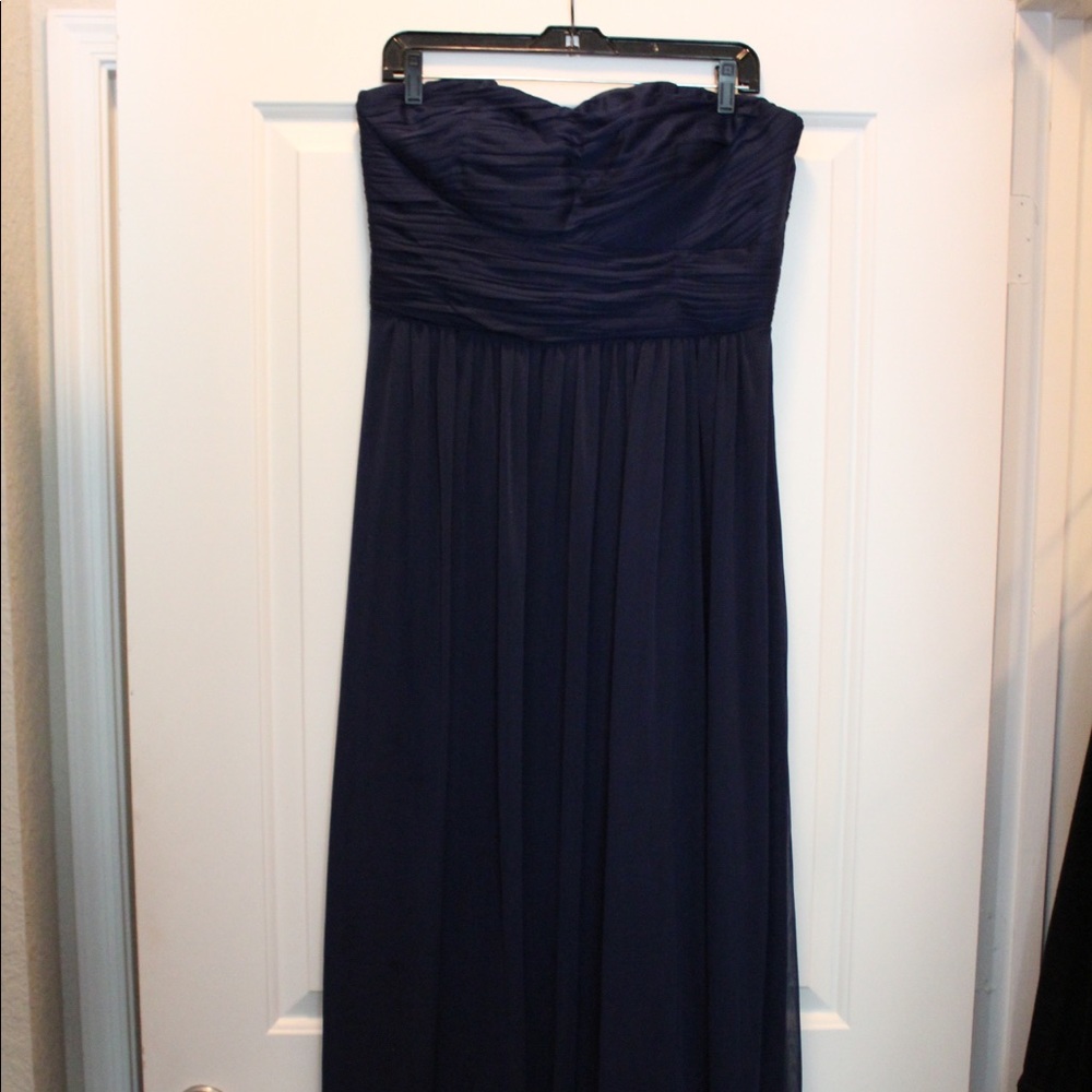 Nordstrom Navy floor length strapless dress